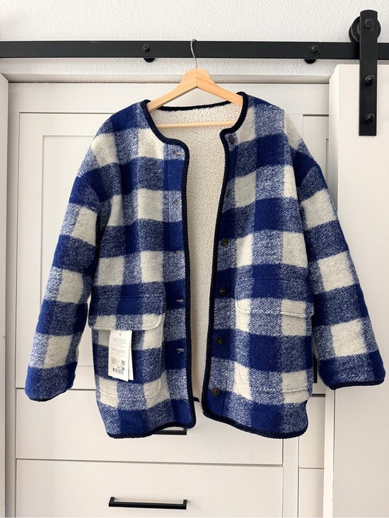 Sezane Jackets & Blazers - Sezane Blue & White Farel Jacket